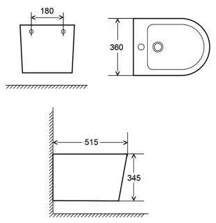 Биде подвесное AQUAme AQM2101MB чёрный матовый